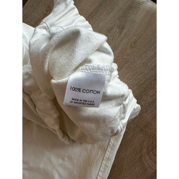 herself Clothing Portland Maine Bridget Straight Leg Pant in White Cotton Large - Picture 6 of 7